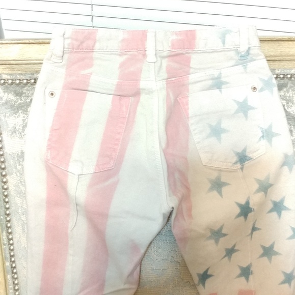 Topshop flag moto jeans 4th of July patriotic - Picture 7 of 8